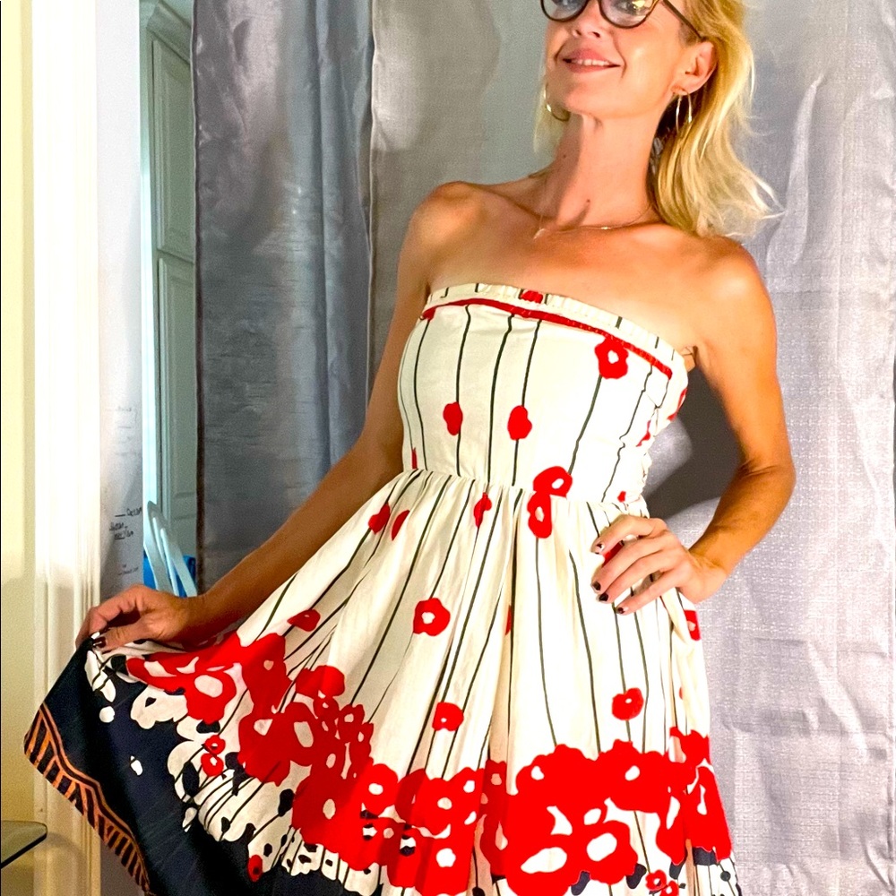 Vintage strapless cocktail dress S